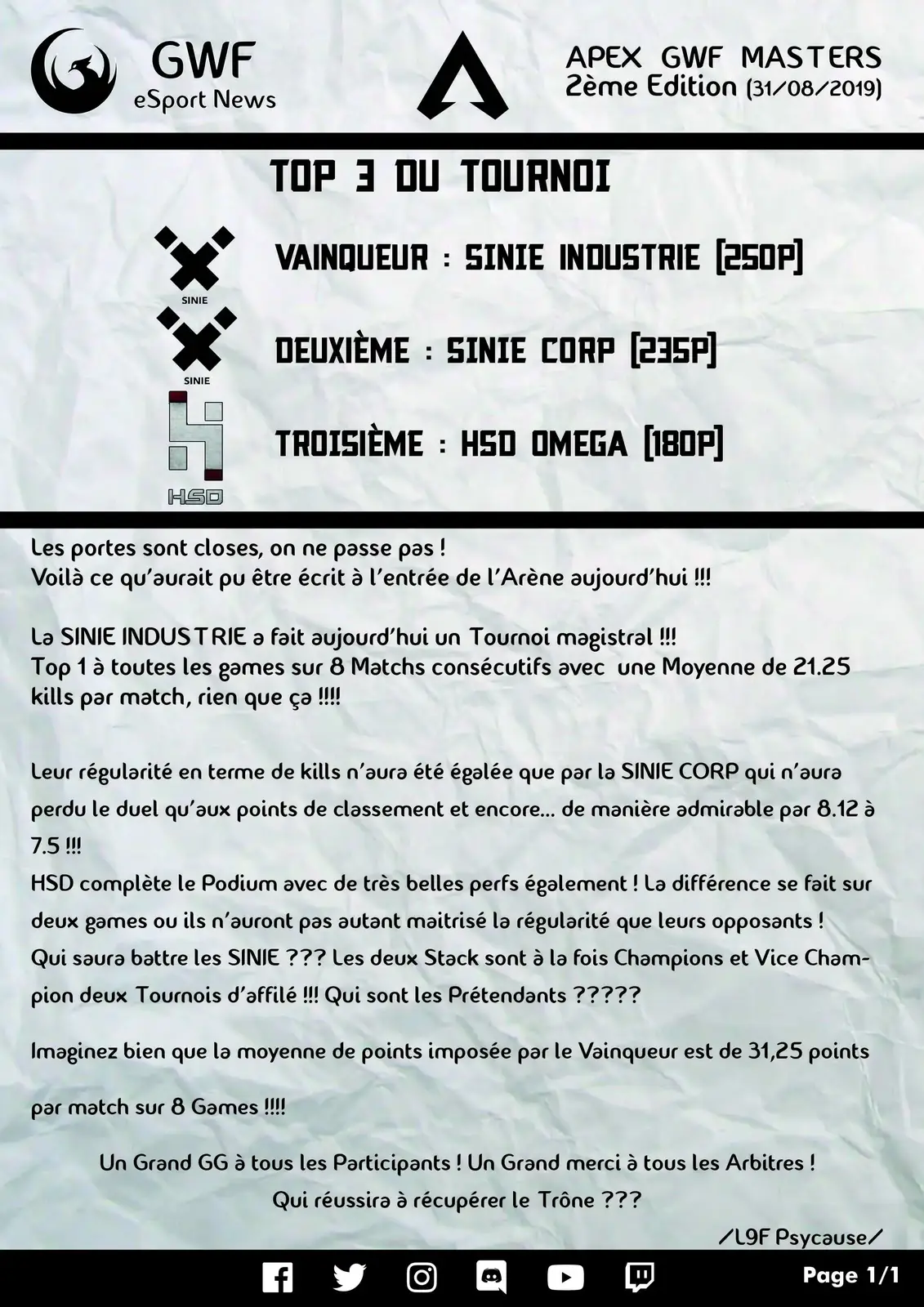 3ème Tournoi Apex Legends — photo principale