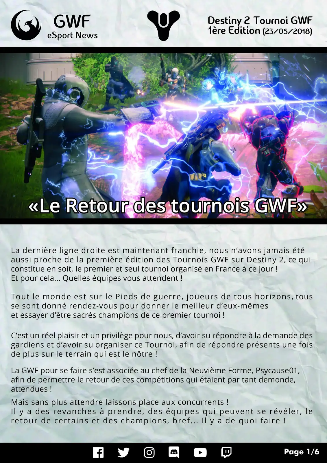1er Tournoi Destiny 2 — photo principale