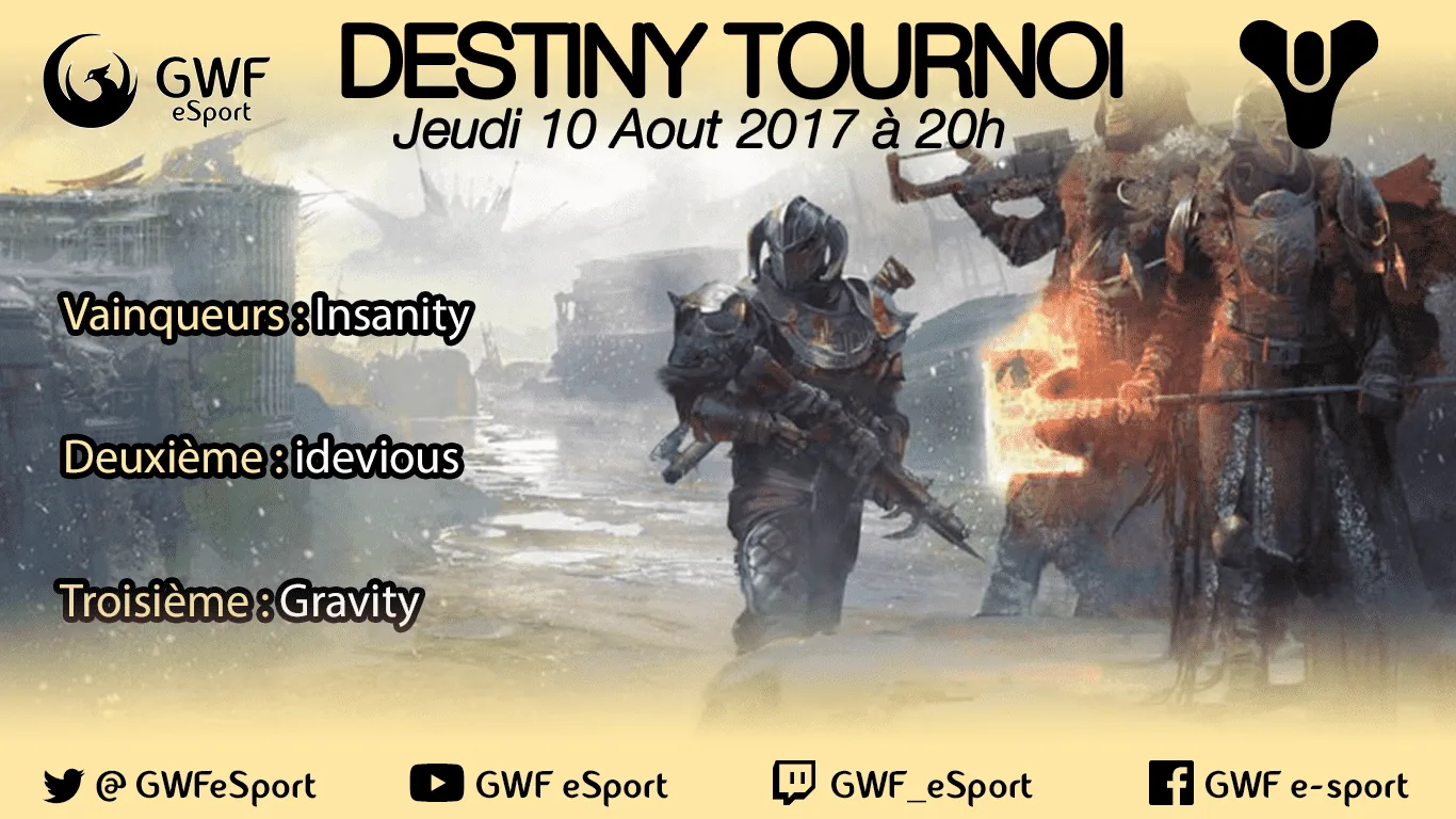 Vainqueur du Tournoi 3ème Tournoi Destiny — image 1